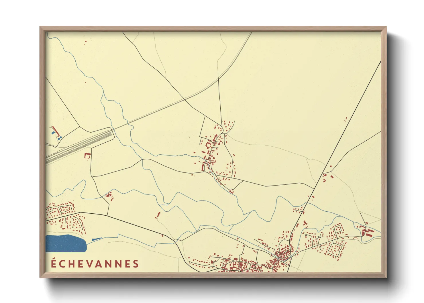 Une affiche de carte sur Échevannes