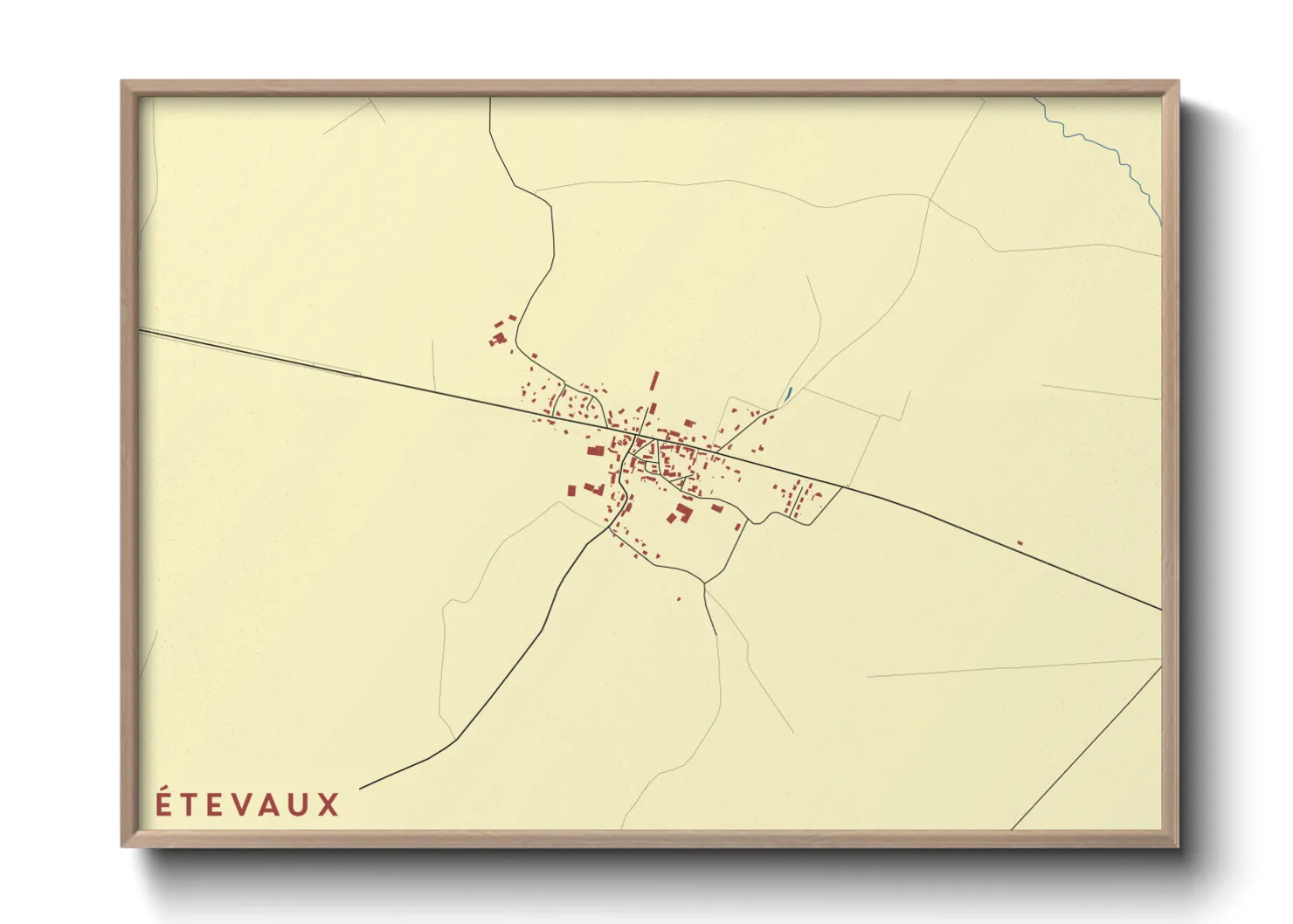 Une affiche de carte sur Étevaux