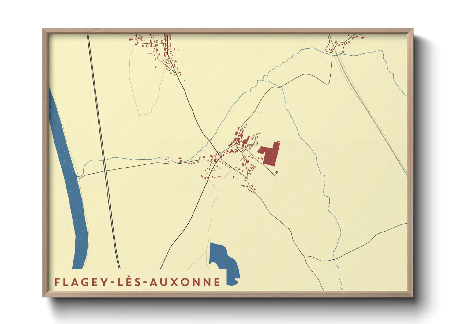 Une affiche de carte sur Flagey-lès-Auxonne