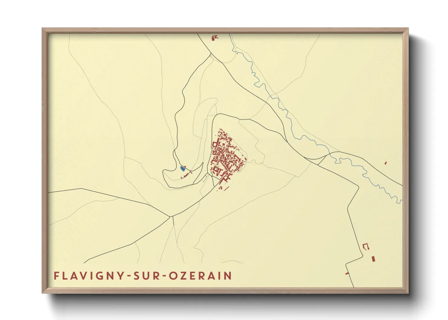 Une affiche de carte sur Flavigny-sur-Ozerain