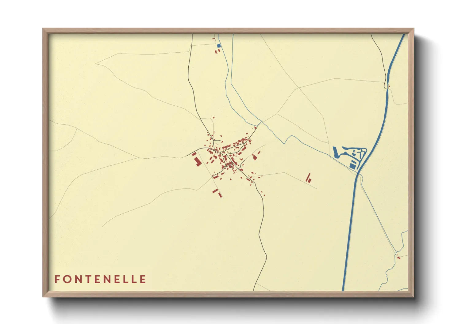 Une affiche de carte sur Fontenelle