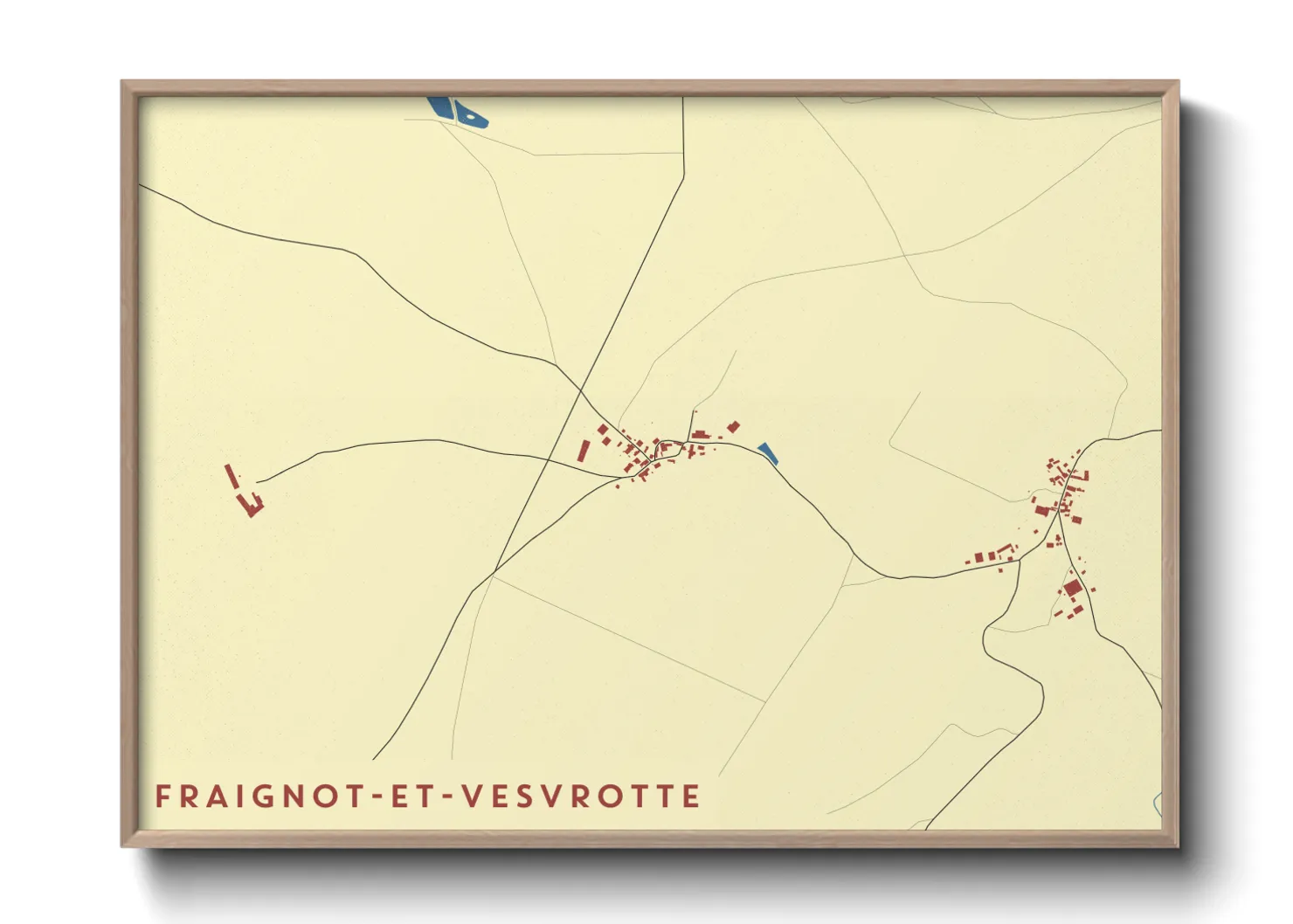 Une affiche de carte sur Fraignot-et-Vesvrotte