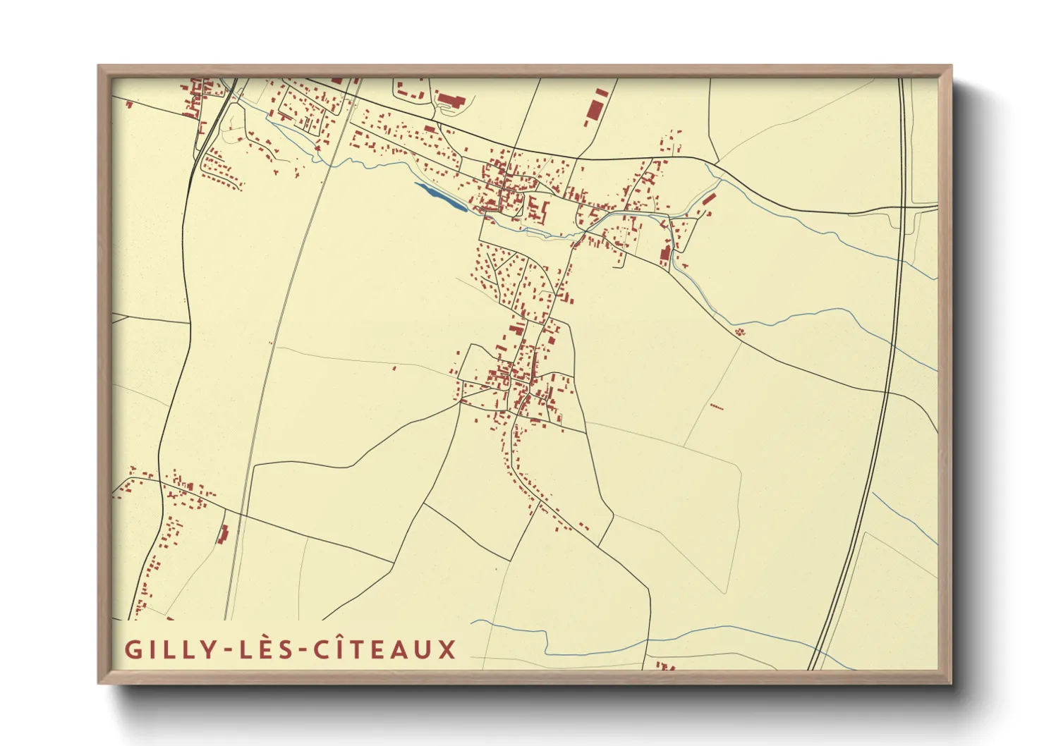 Une affiche de carte sur Gilly-lès-Cîteaux