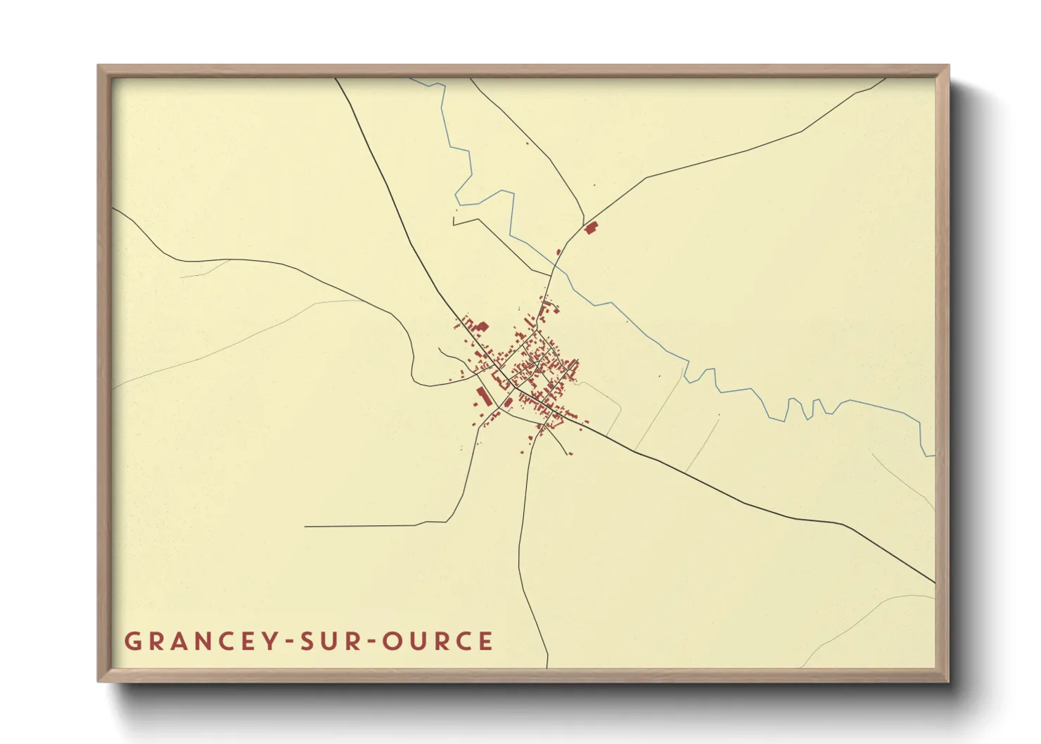 Une affiche de carte sur Grancey-sur-Ource