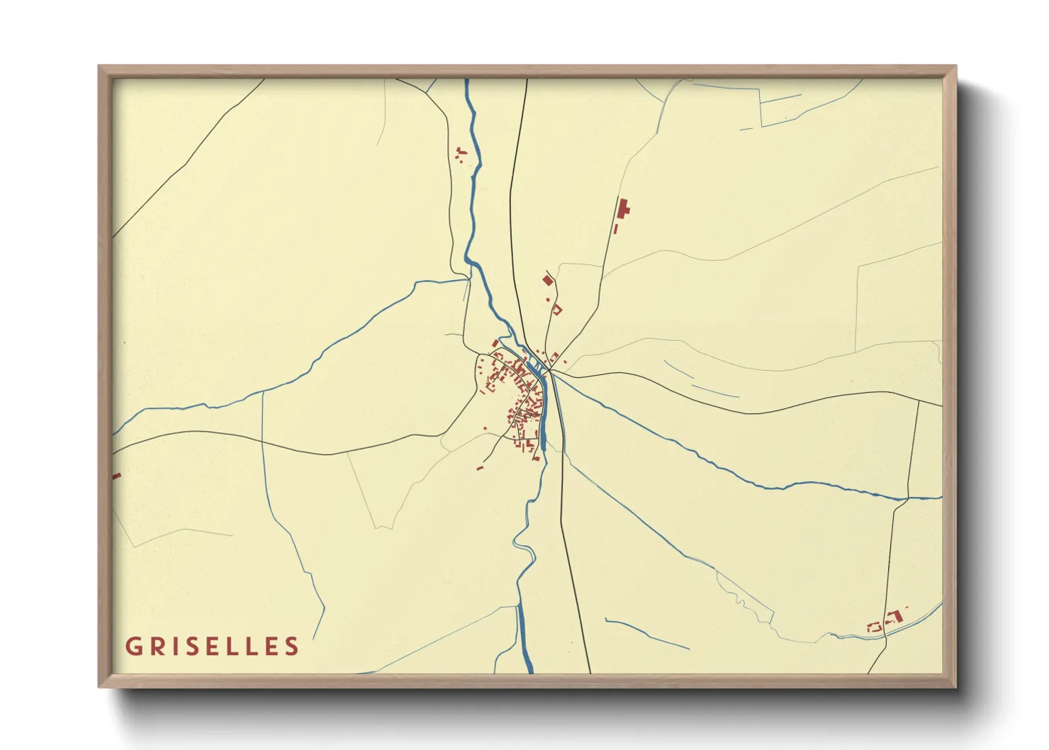 Une affiche de carte sur Griselles