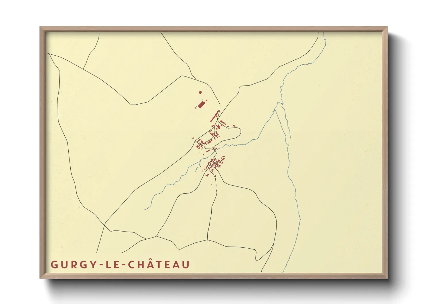Une affiche de carte sur Gurgy-le-Château