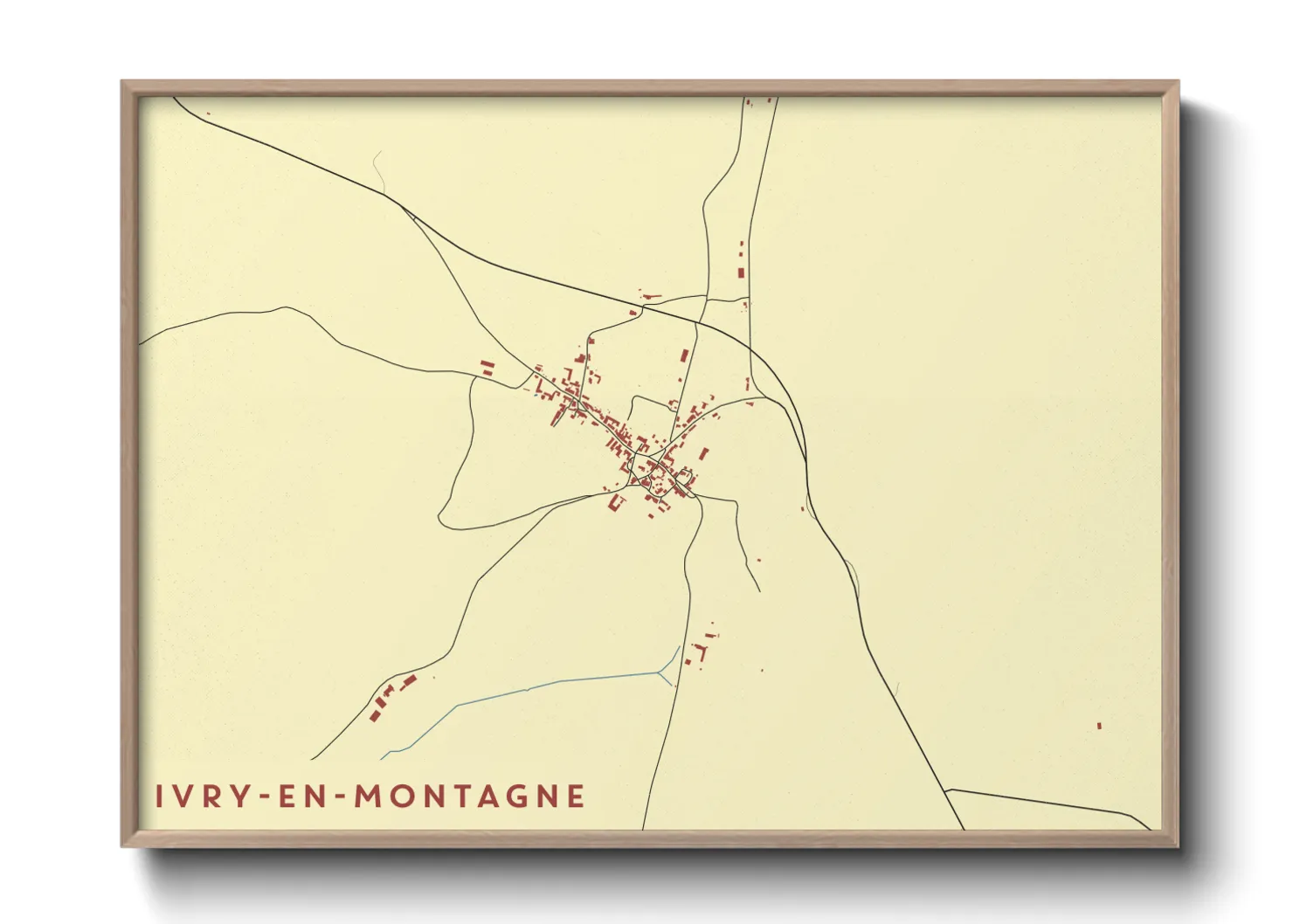 Une affiche de carte sur Ivry-en-Montagne
