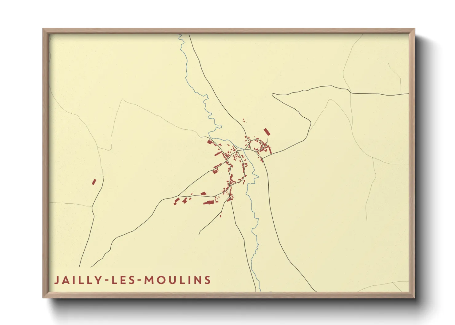 Une affiche de carte sur Jailly-les-Moulins