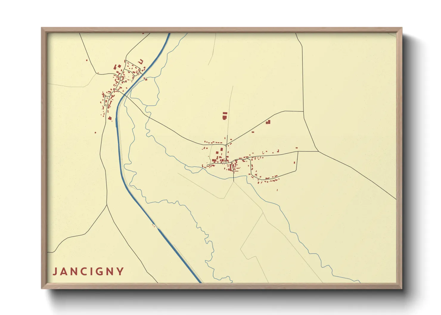 Une affiche de carte sur Jancigny