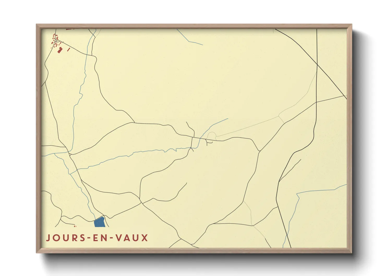 Une affiche de carte sur Jours-en-Vaux