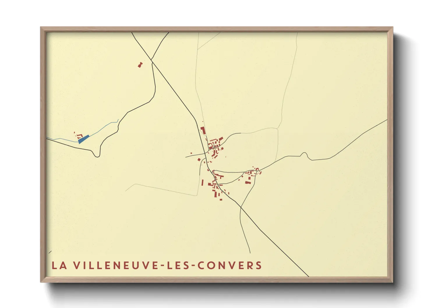 Une affiche de carte sur La Villeneuve-les-Convers