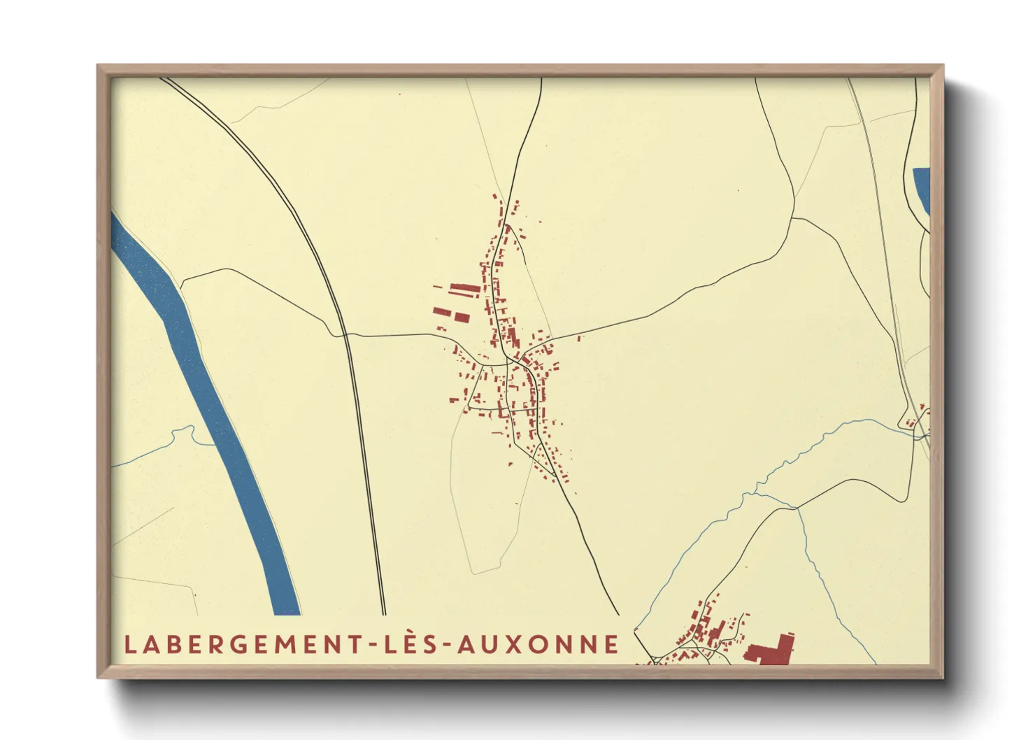 Une affiche de carte sur Labergement-lès-Auxonne