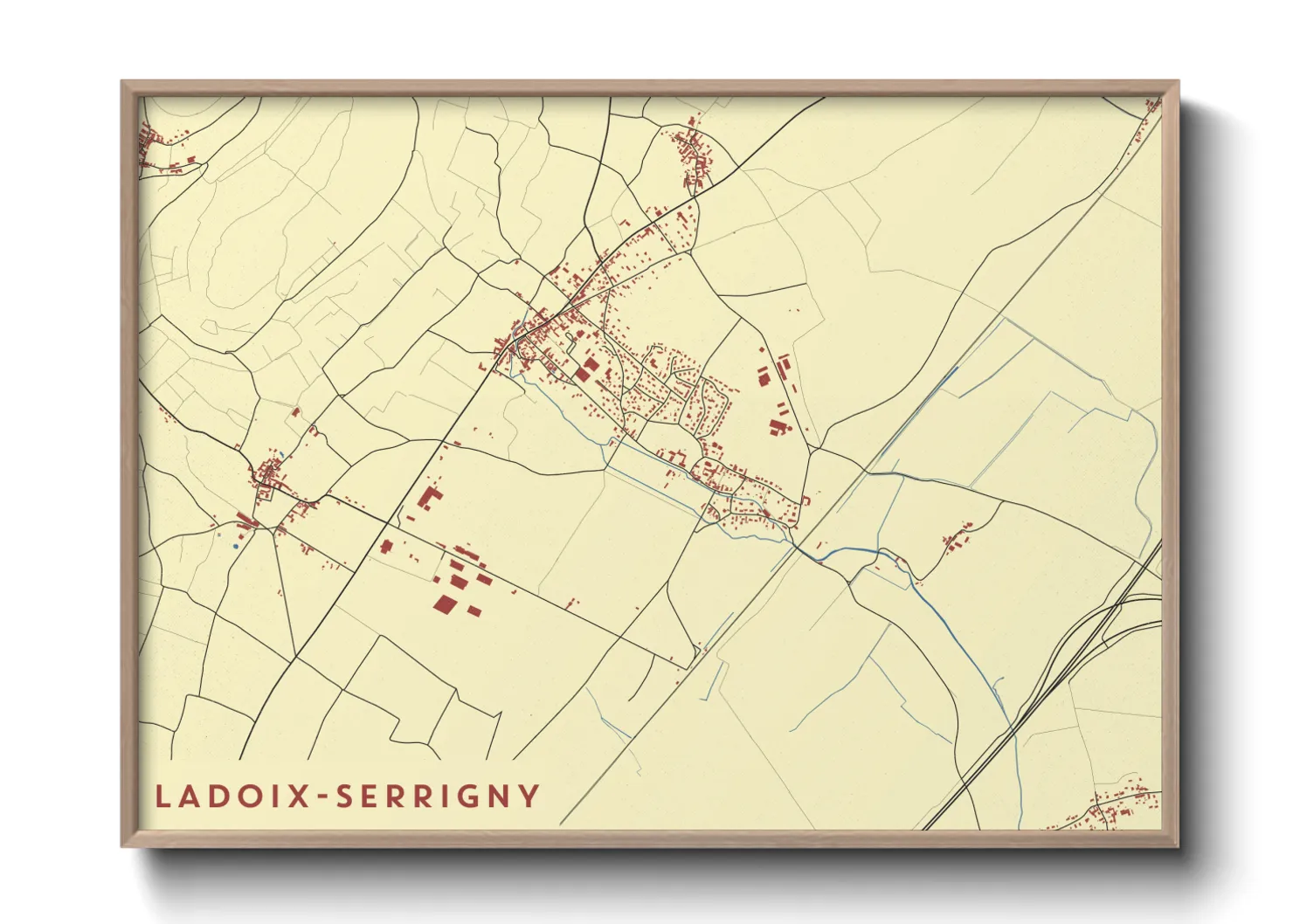Une affiche de carte sur Ladoix-Serrigny