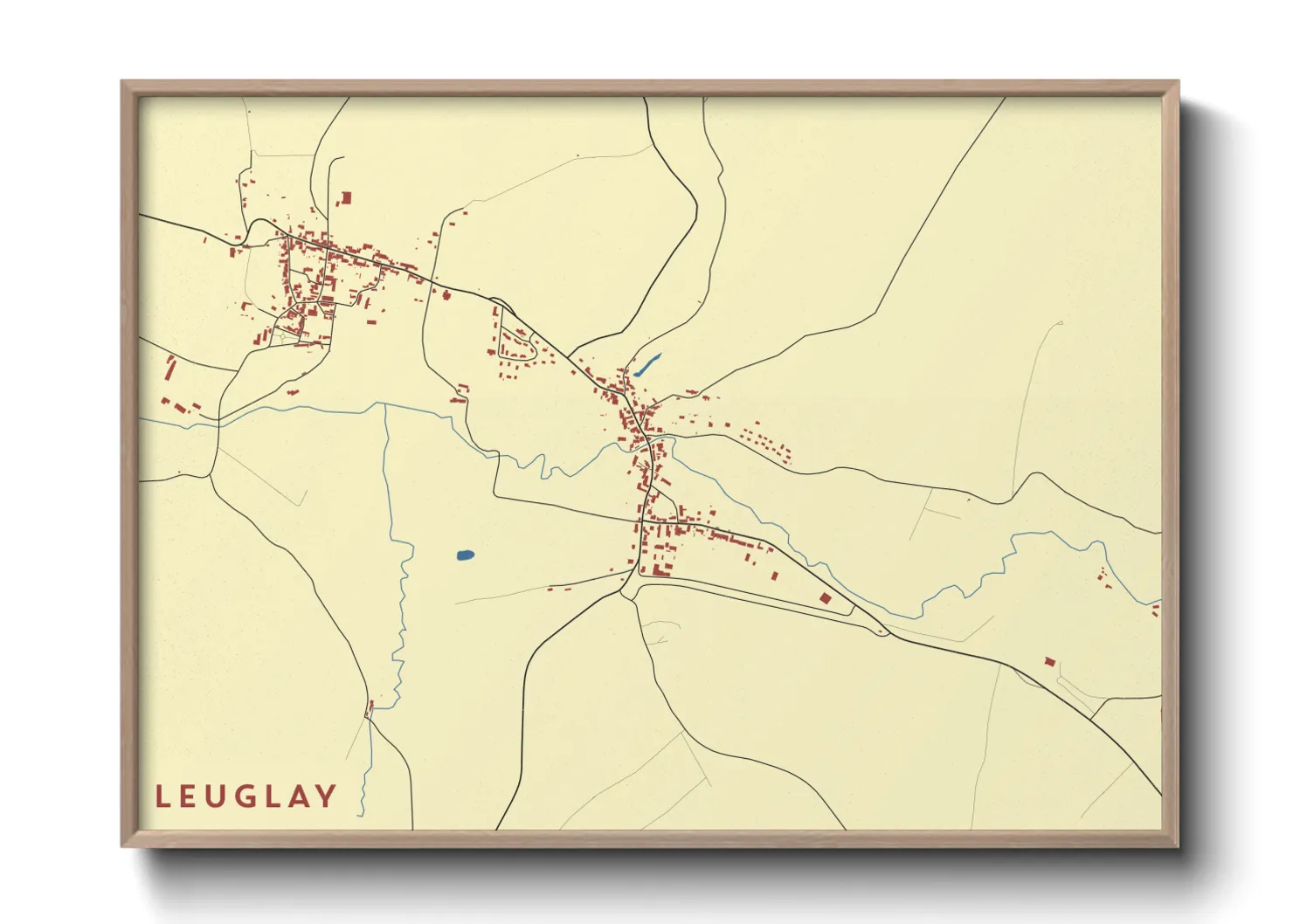 Une affiche de carte sur Leuglay