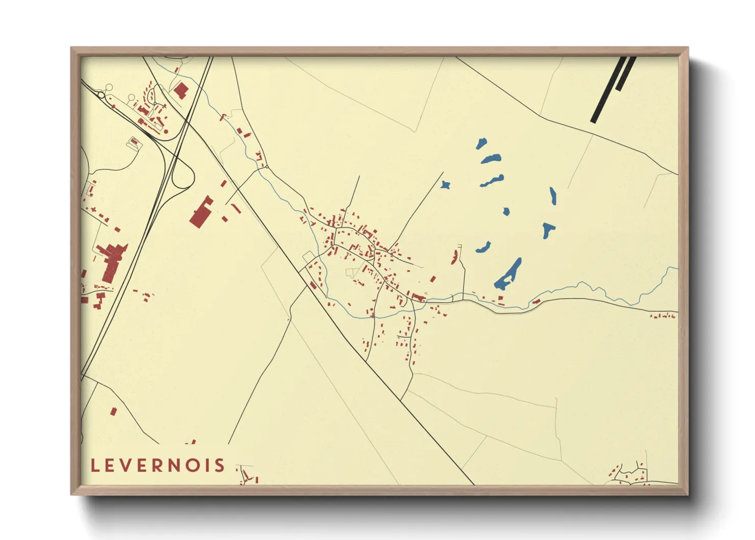 Une affiche de carte sur Levernois