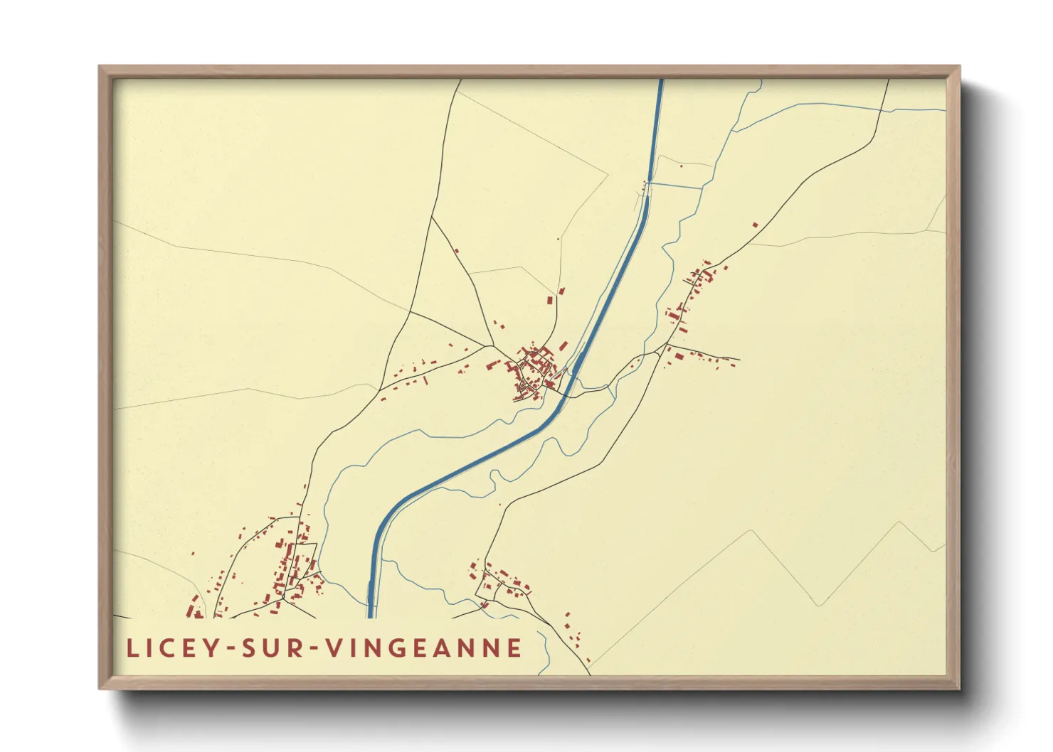 Une affiche de carte sur Licey-sur-Vingeanne