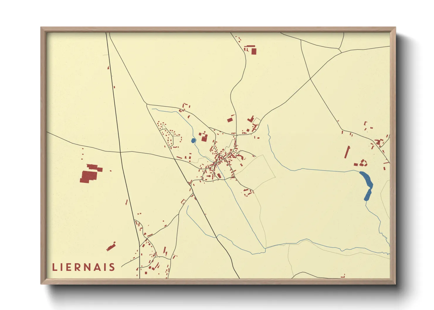 Une affiche de carte sur Liernais