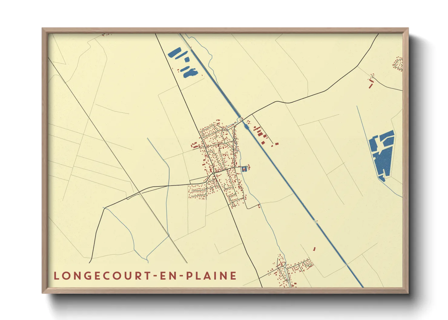 Une affiche de carte sur Longecourt-en-Plaine