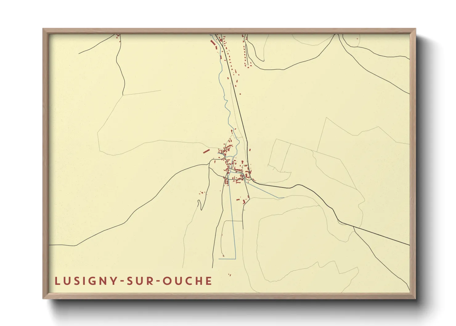 Une affiche de carte sur Lusigny-sur-Ouche