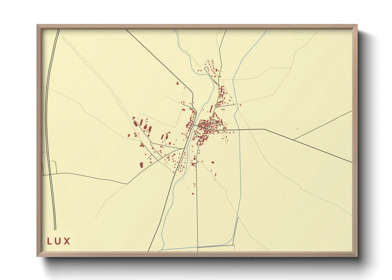 Une affiche de carte sur Lux