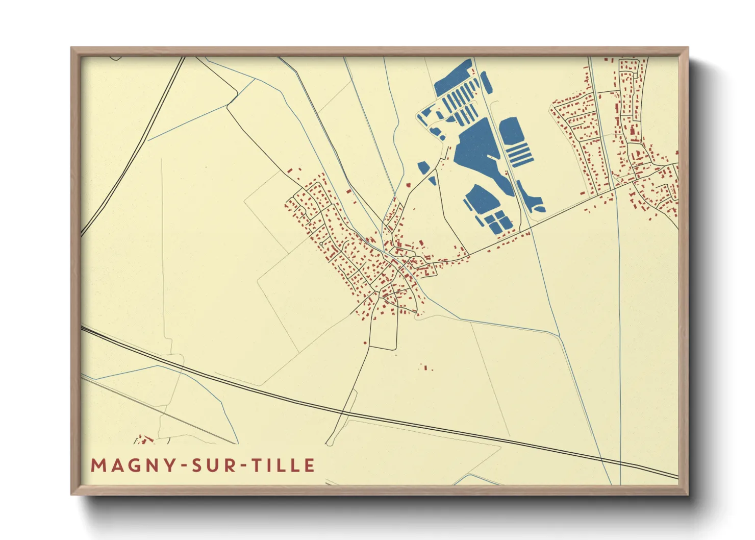 Une affiche de carte sur Magny-sur-Tille