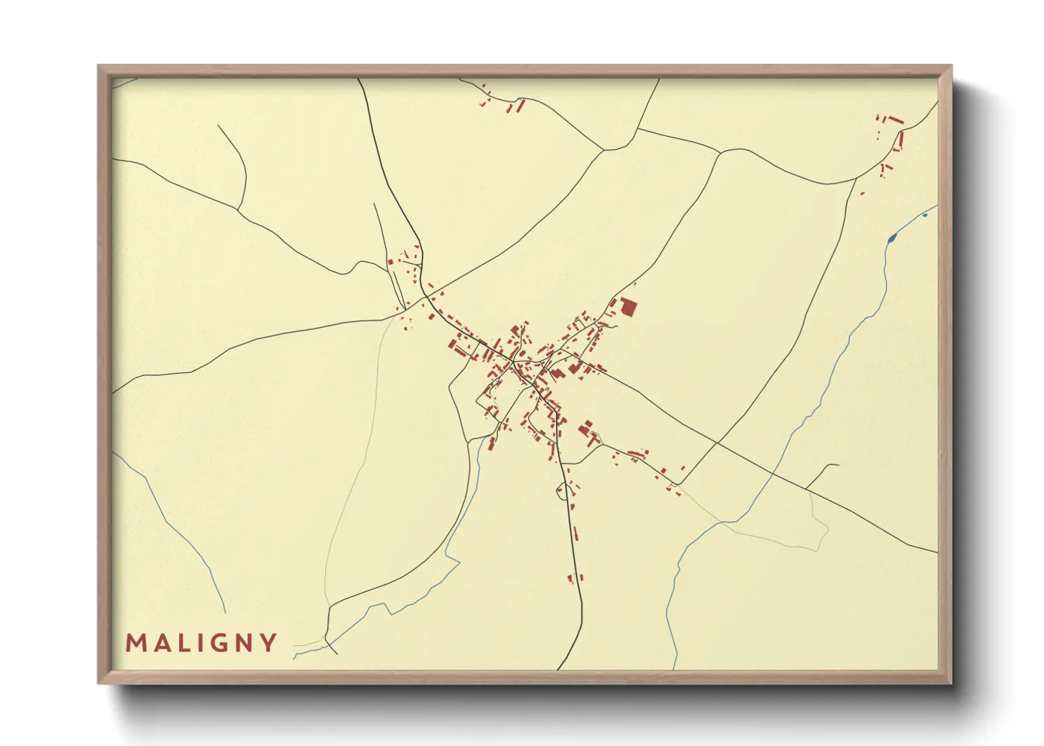 Une affiche de carte sur Maligny