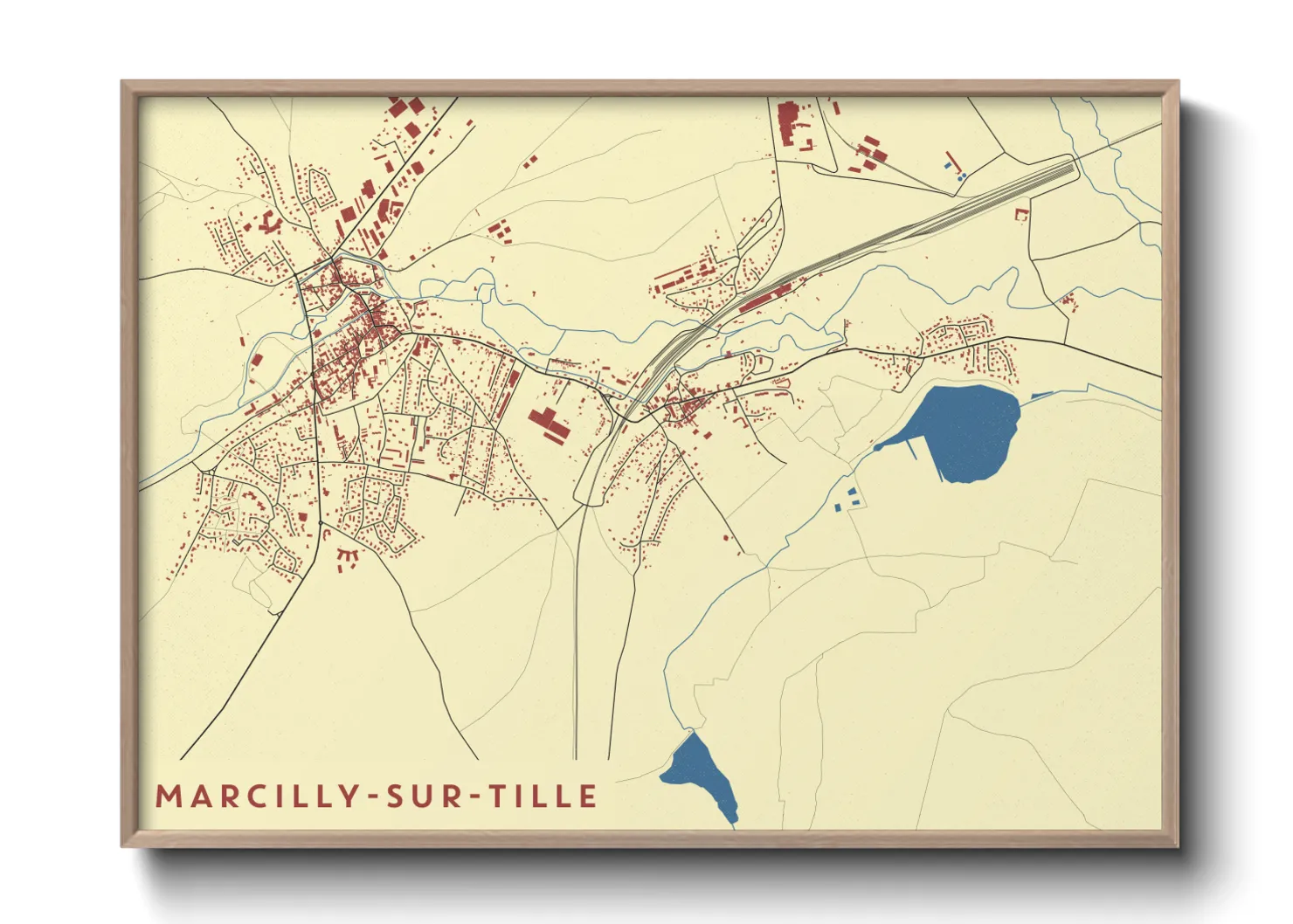 Une affiche de carte sur Marcilly-sur-Tille