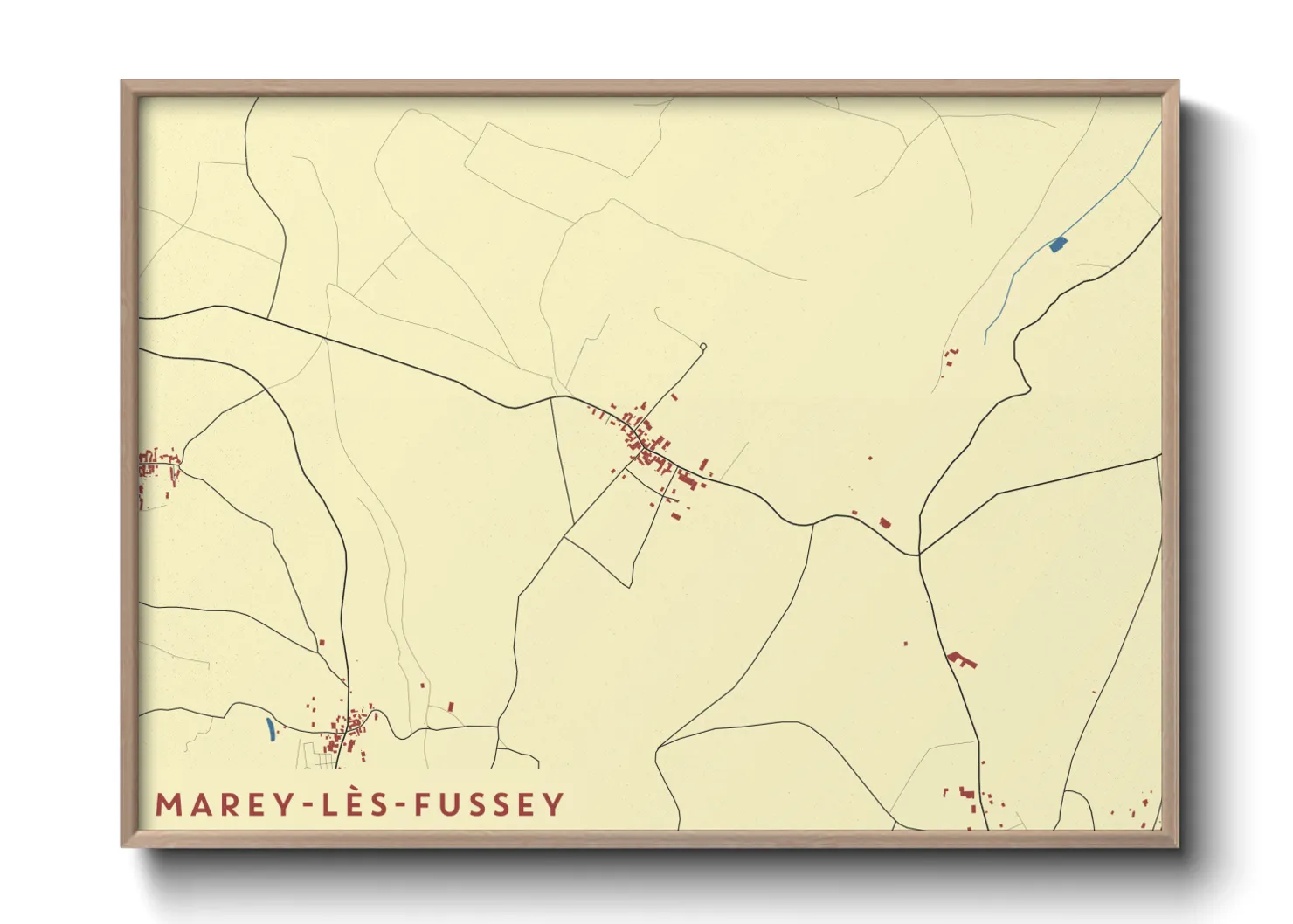 Une affiche de carte sur Marey-lès-Fussey