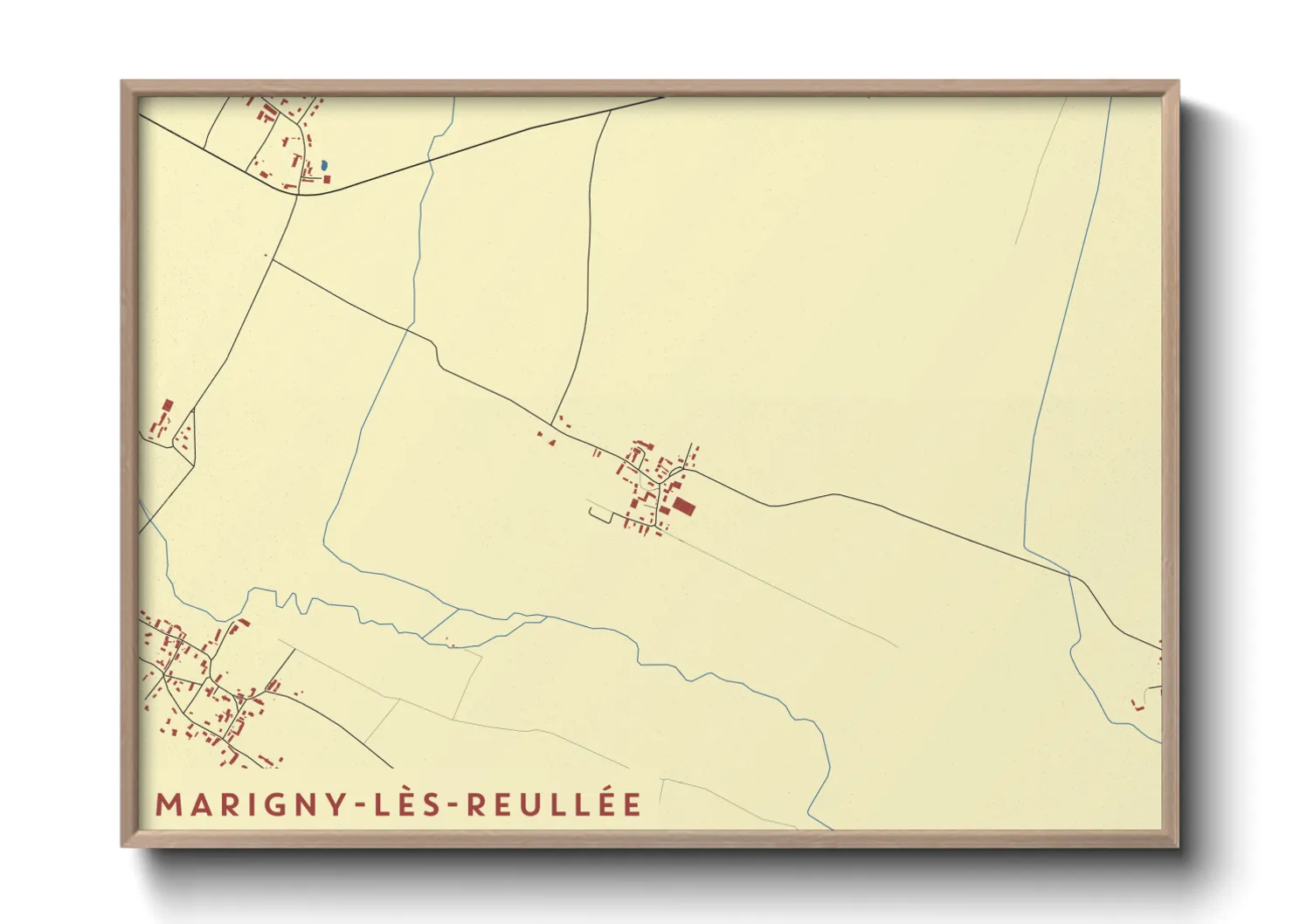 Une affiche de carte sur Marigny-lès-Reullée
