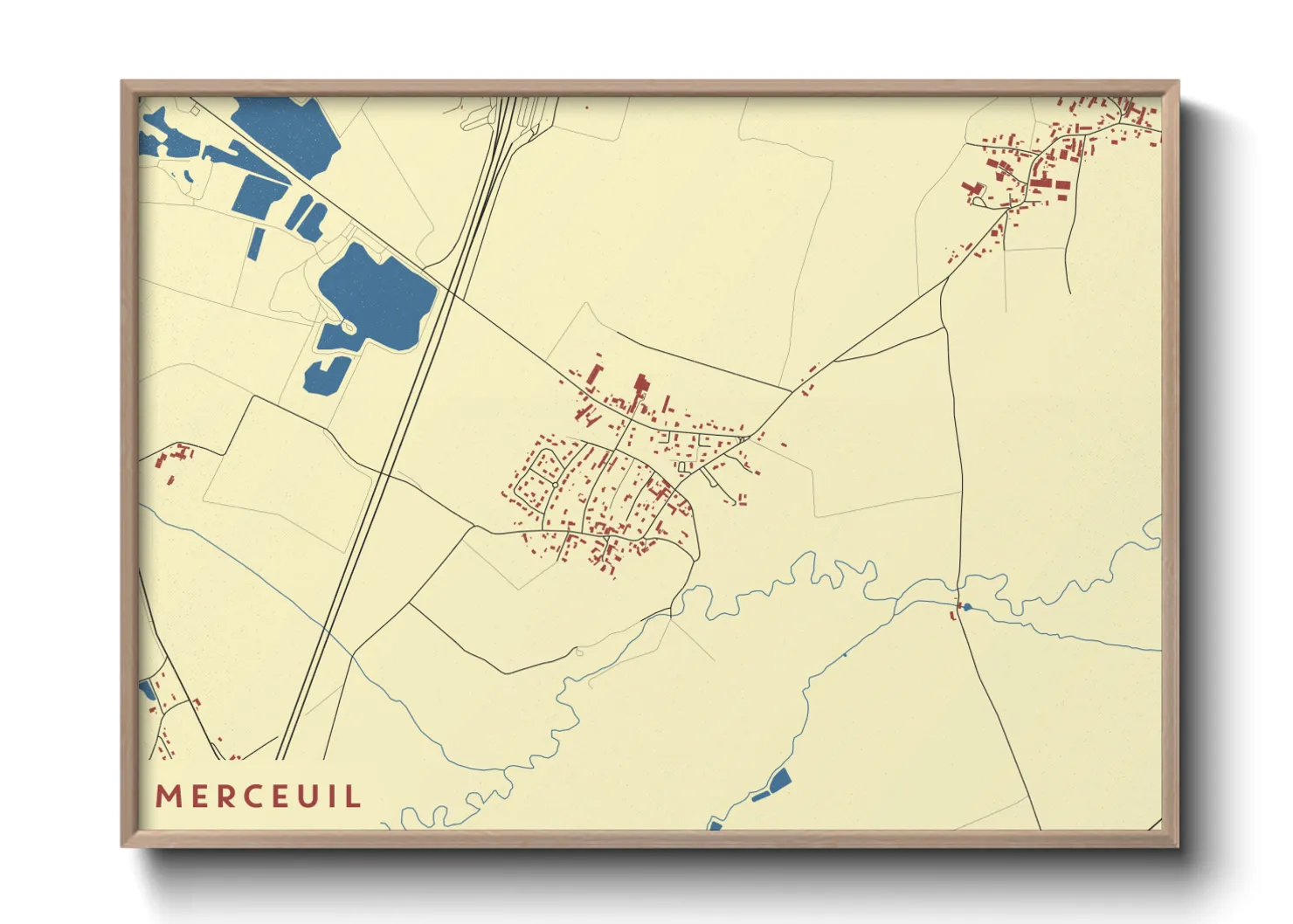 Une affiche de carte sur Merceuil