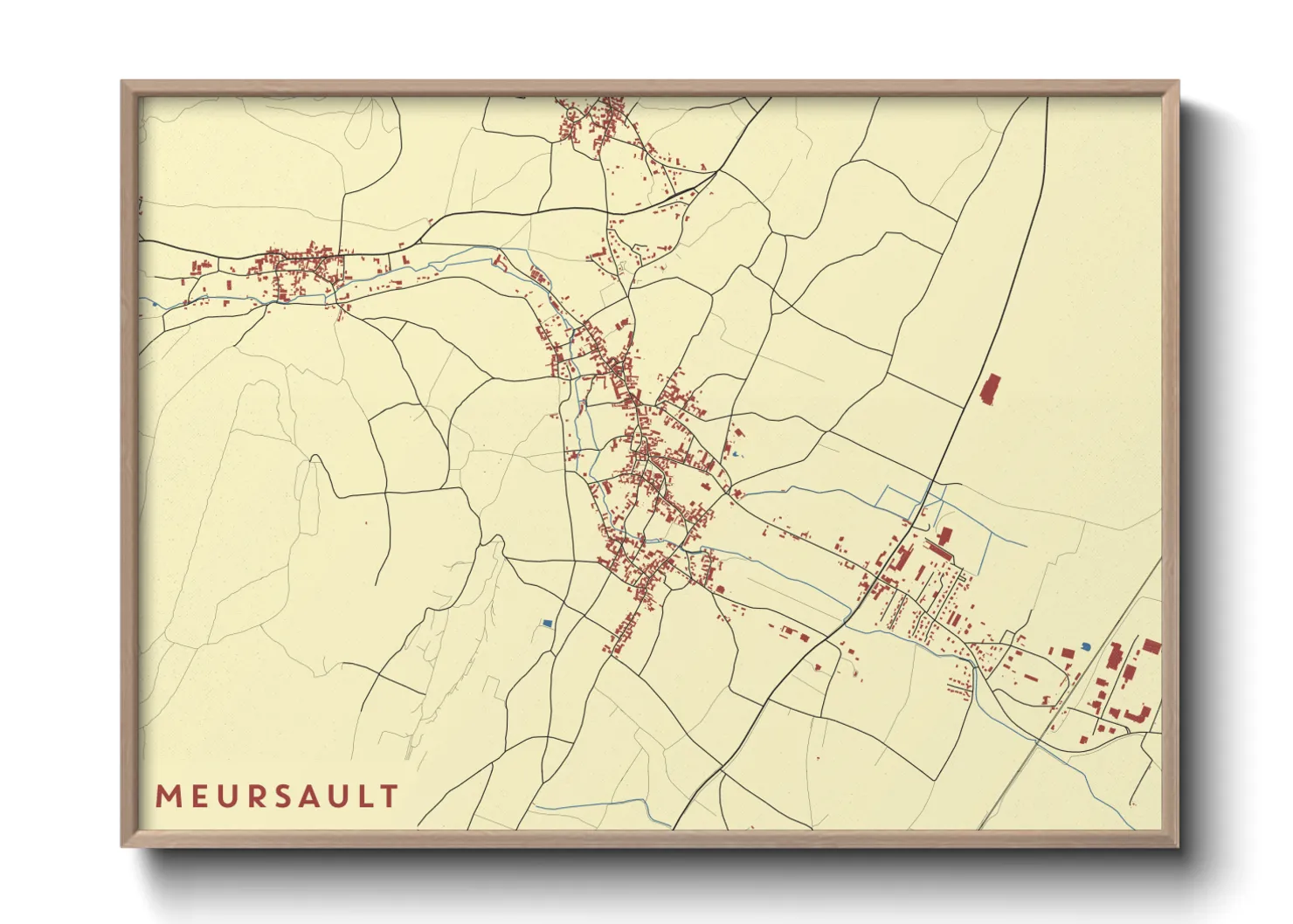 Une affiche de carte sur Meursault