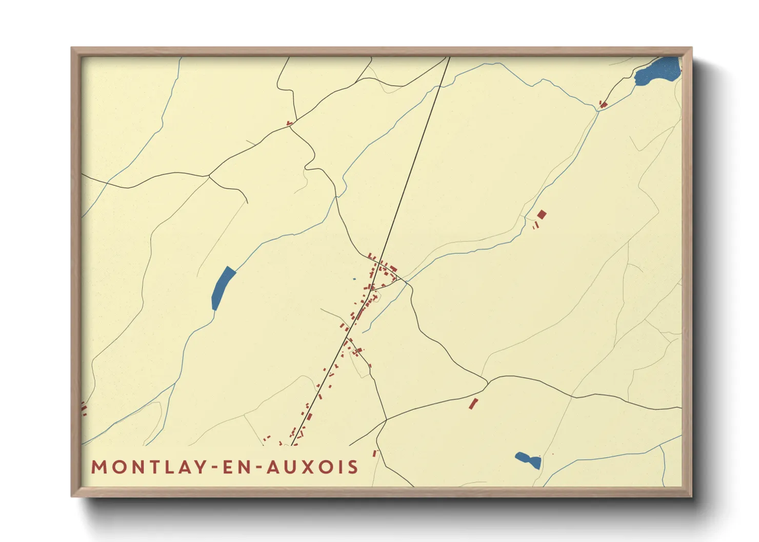 Une affiche de carte sur Montlay-en-Auxois