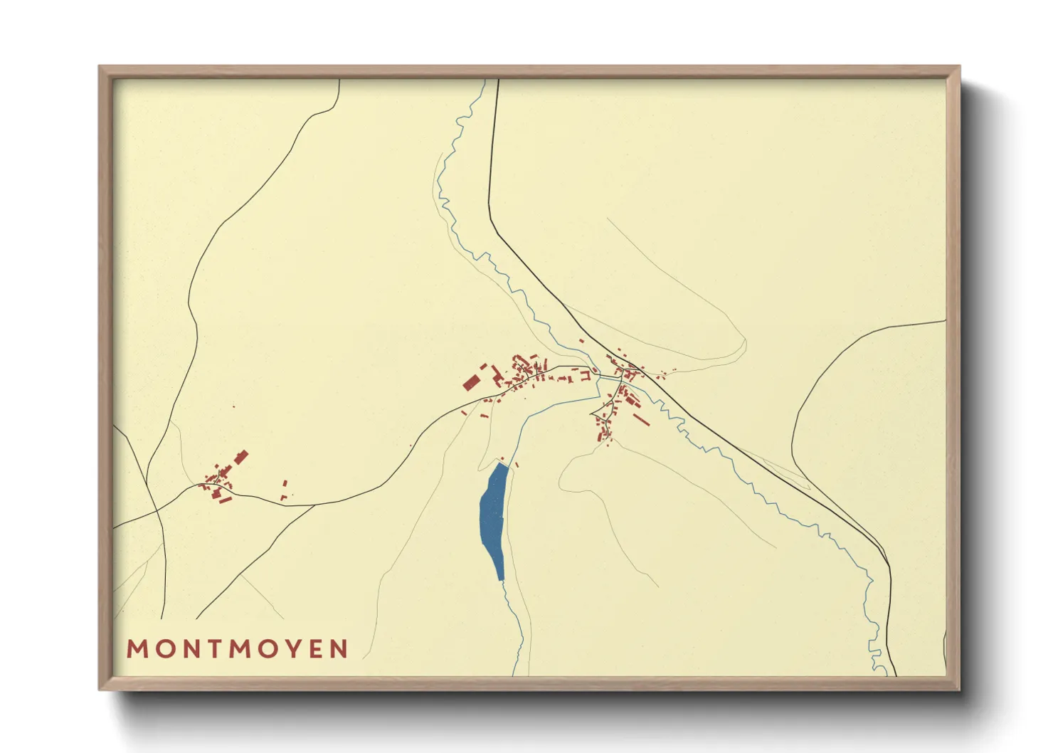 Une affiche de carte sur Montmoyen