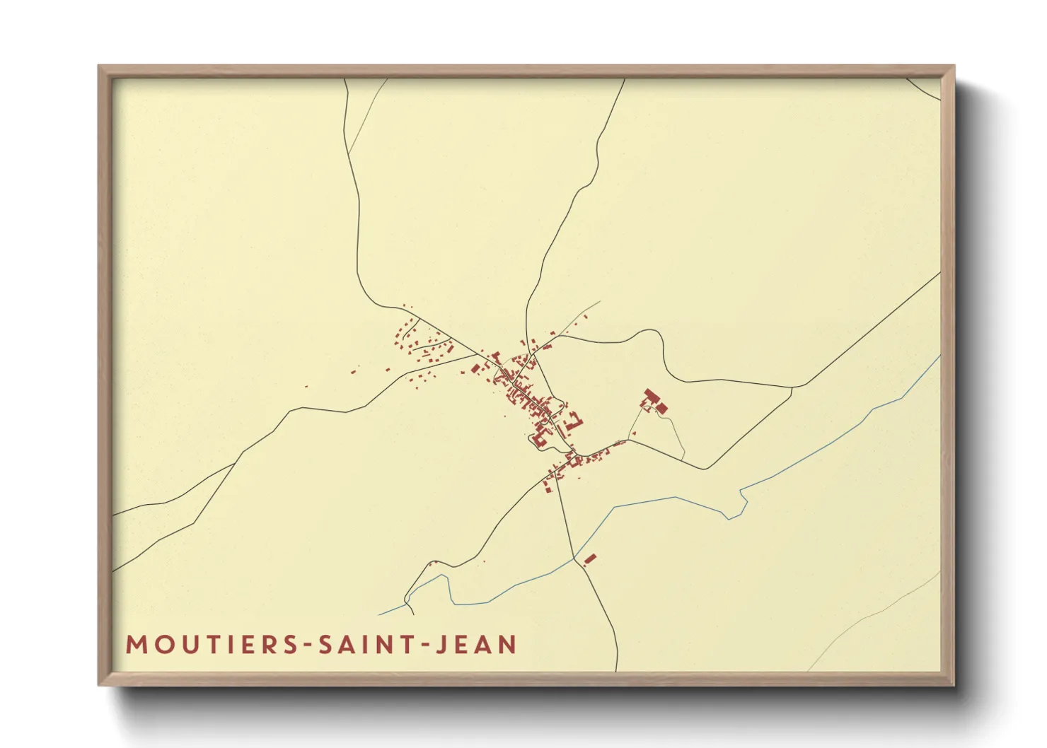 Une affiche de carte sur Moutiers-Saint-Jean
