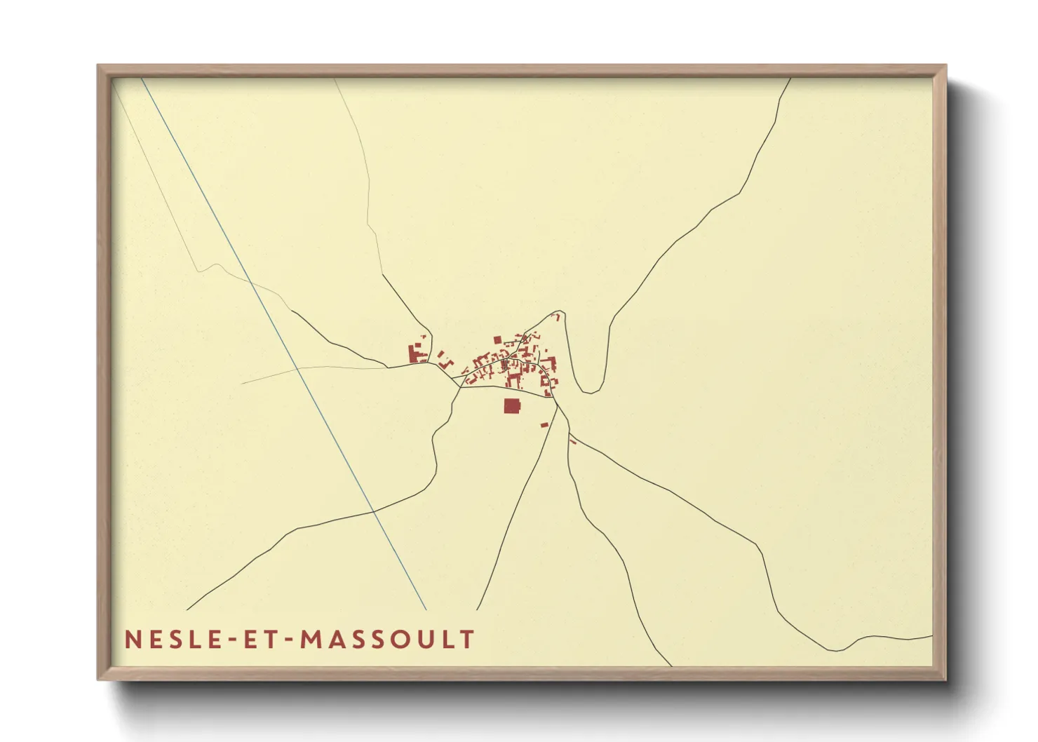 Une affiche de carte sur Nesle-et-Massoult