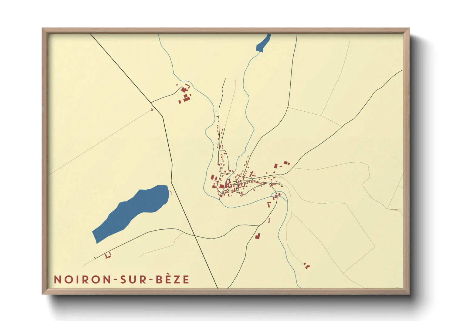 Une affiche de carte sur Noiron-sur-Bèze