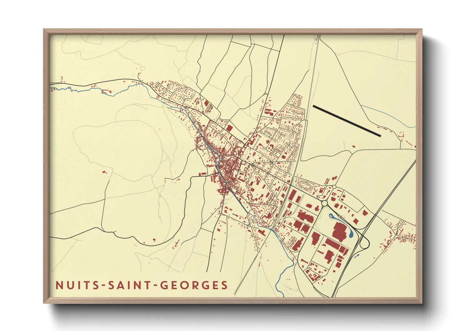 Une affiche de carte sur Nuits-Saint-Georges