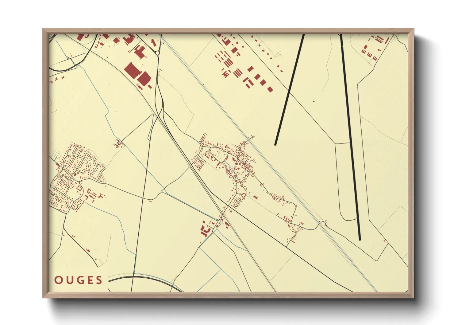 Une affiche de carte sur Ouges