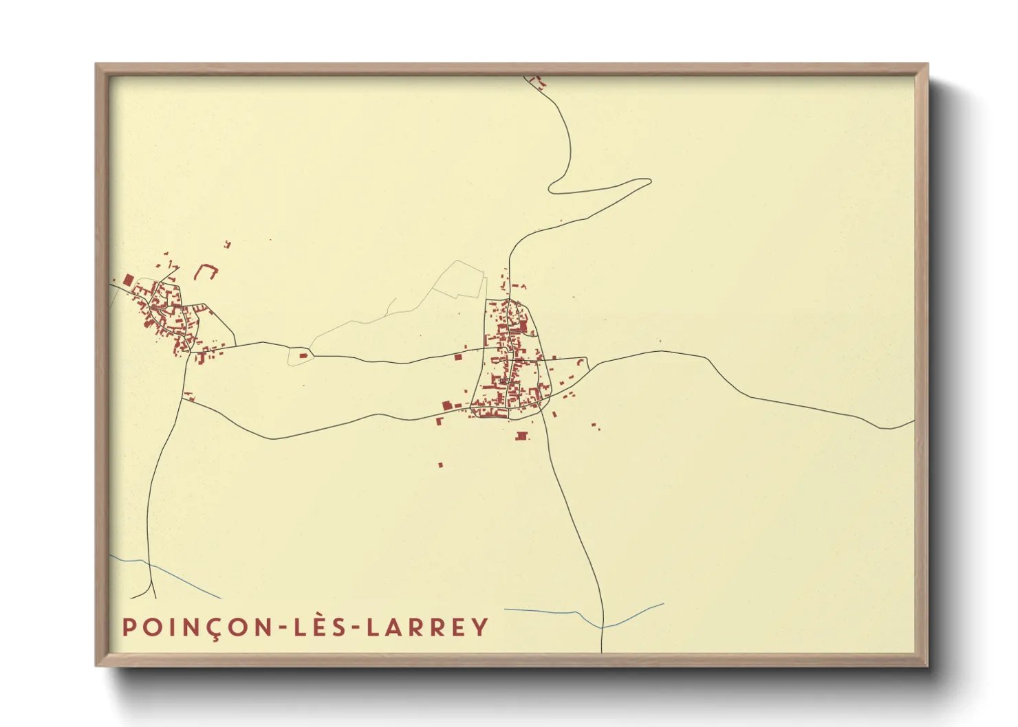 Une affiche de carte sur Poinçon-lès-Larrey