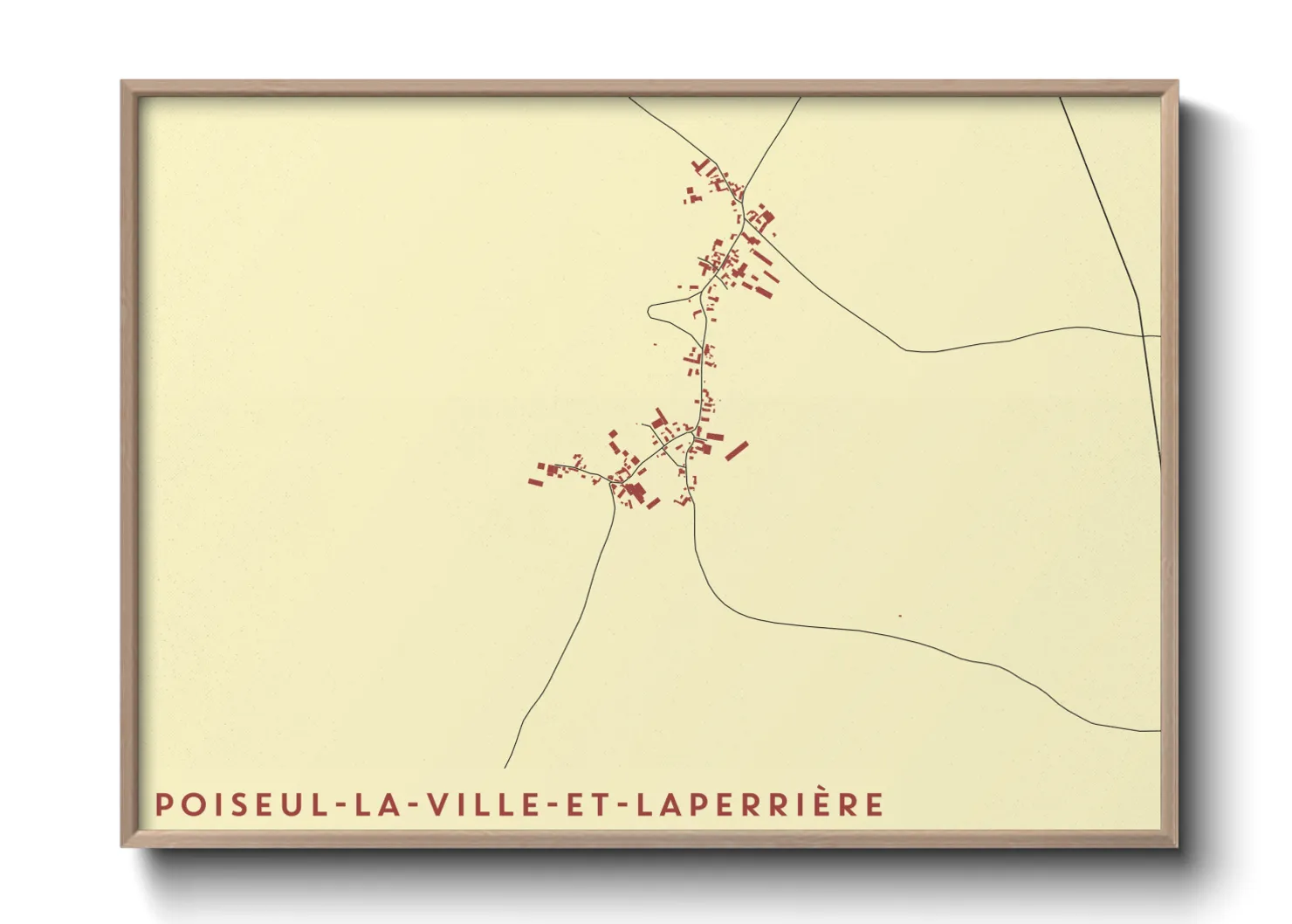 Une affiche de carte sur Poiseul-la-Ville-et-Laperrière
