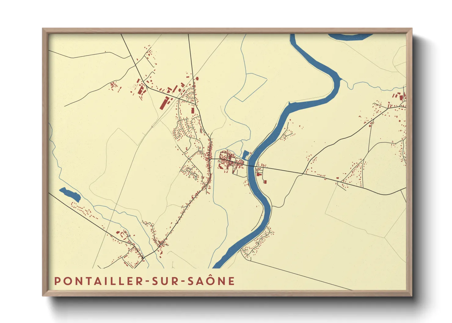 Une affiche de carte sur Pontailler-sur-Saône