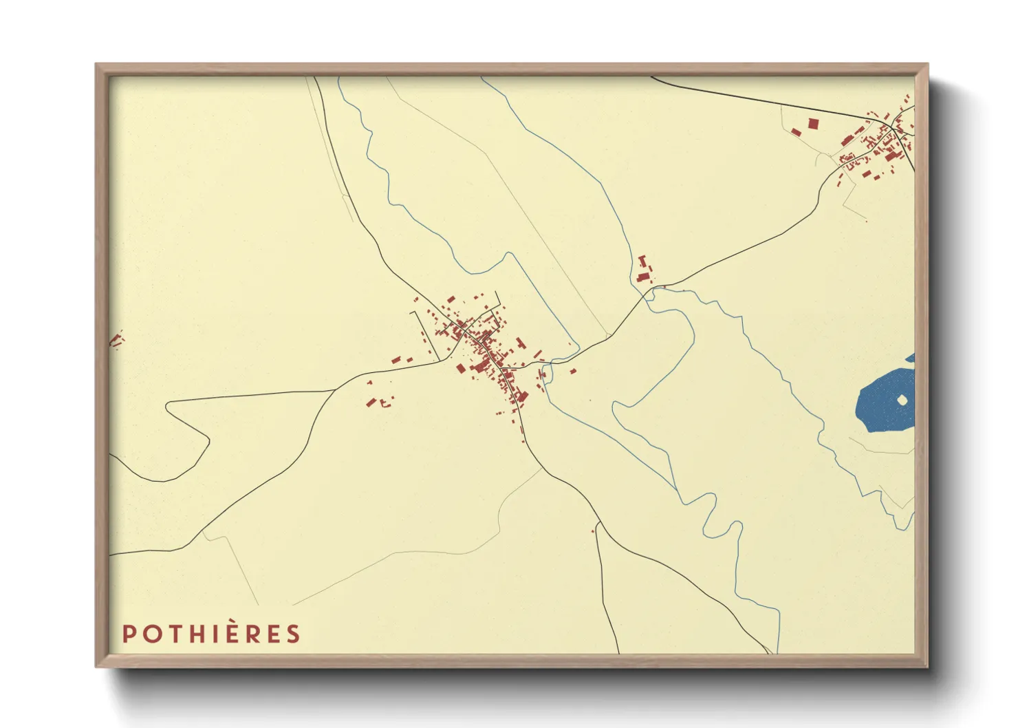 Une affiche de carte sur Pothières