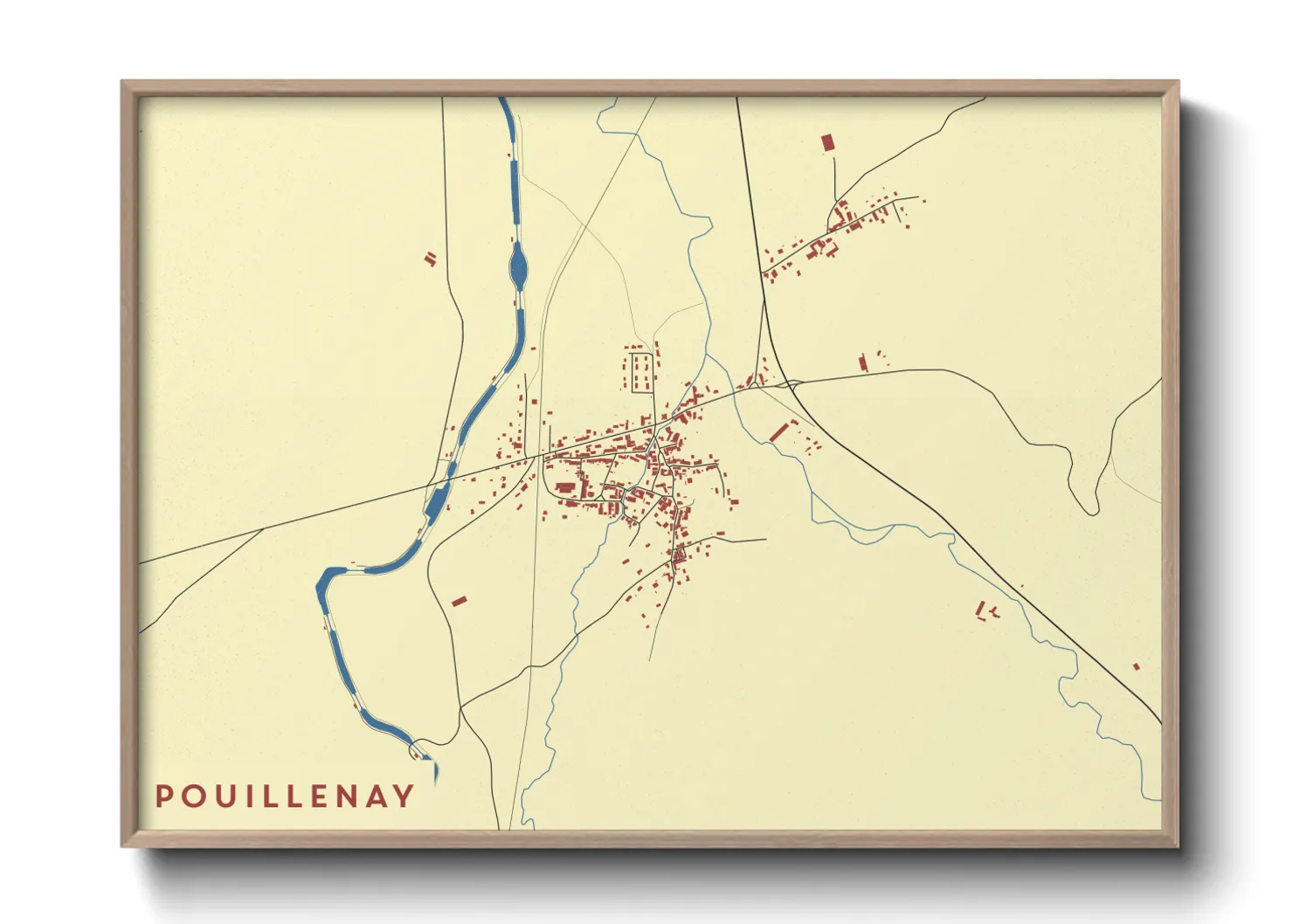 Une affiche de carte sur Pouillenay