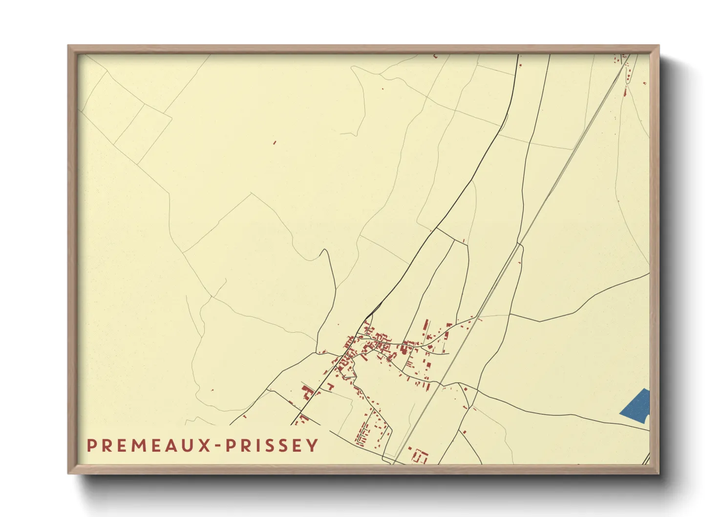 Une affiche de carte sur Premeaux-Prissey