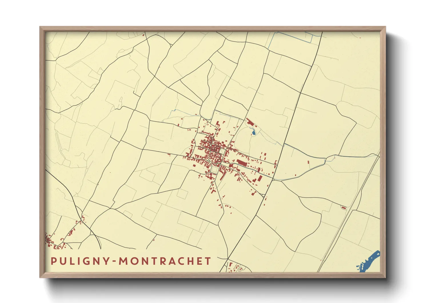 Une affiche de carte sur Puligny-Montrachet
