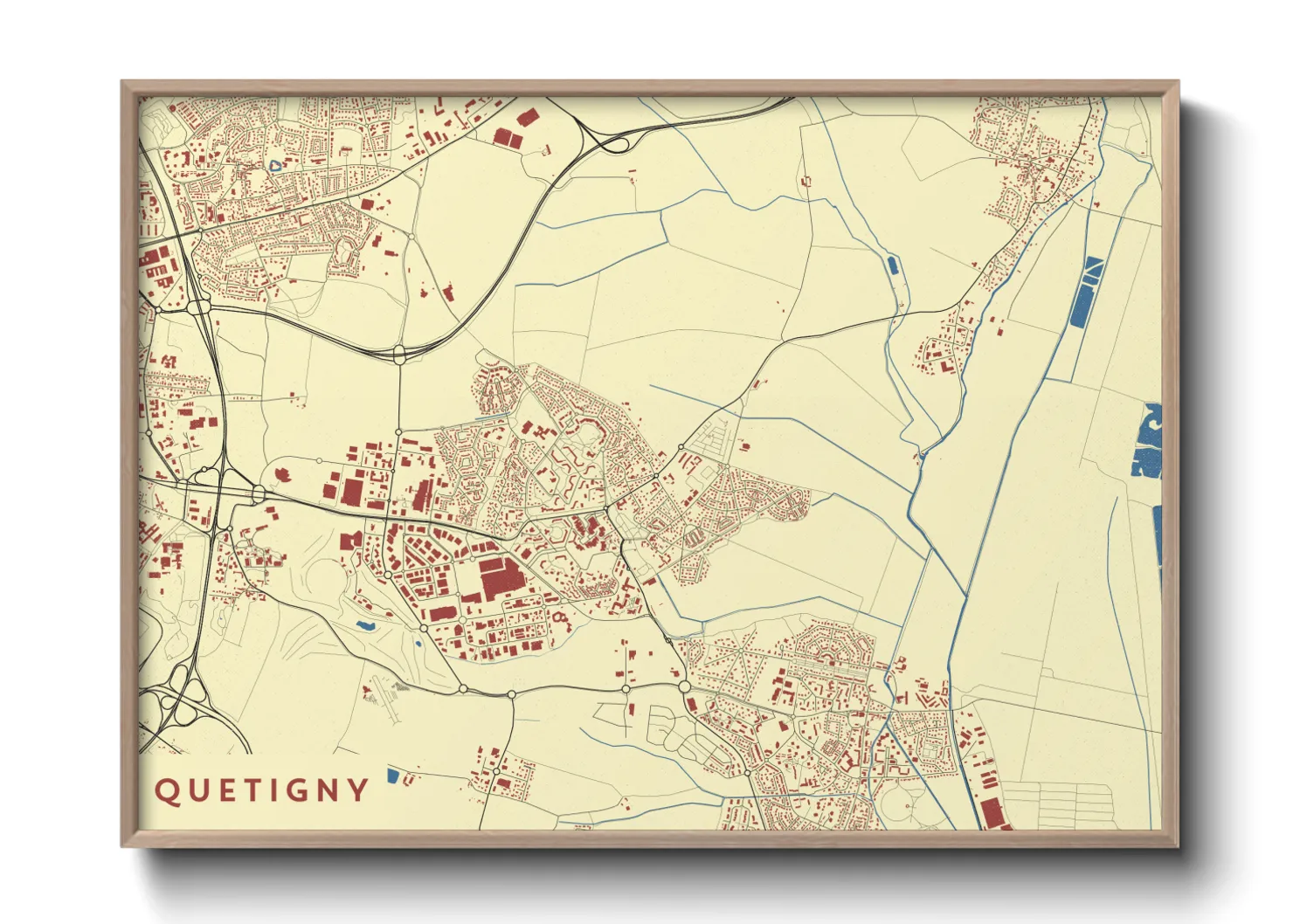 Une affiche de carte sur Quetigny