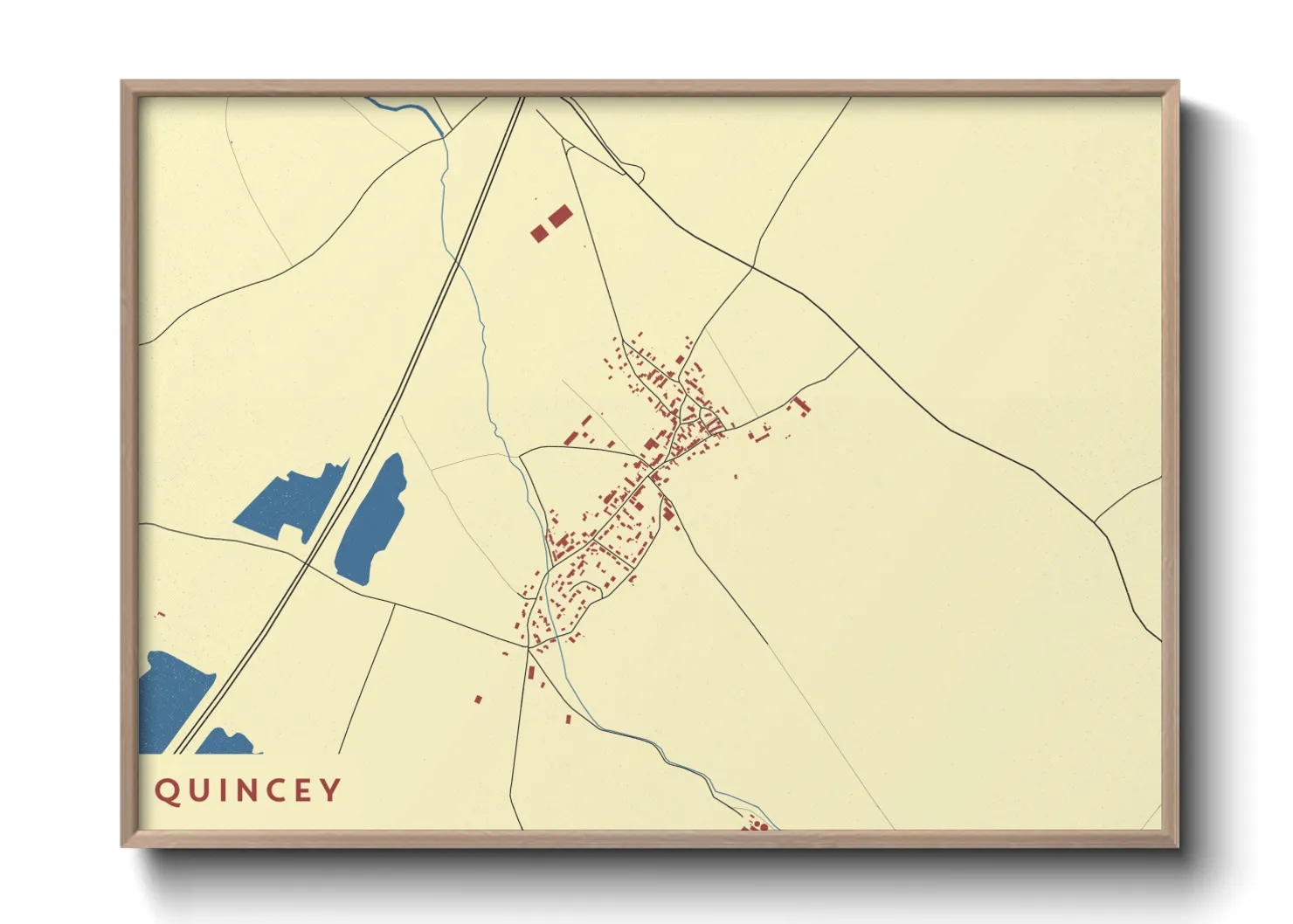 Une affiche de carte sur Quincey