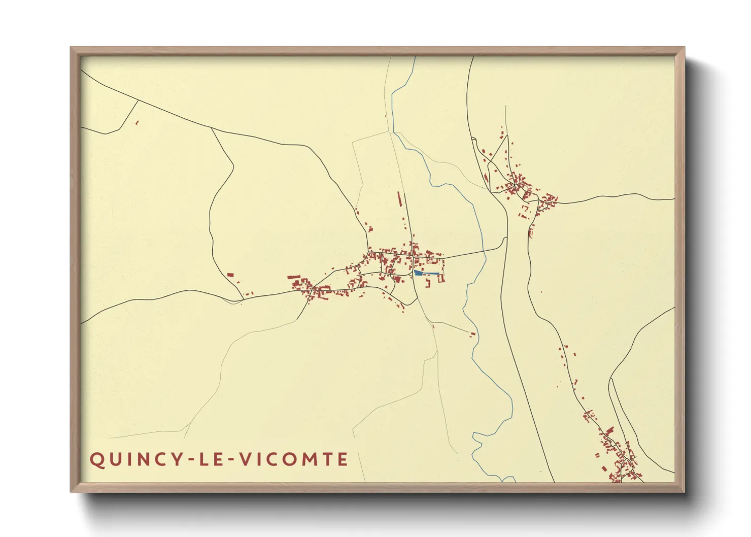 Une affiche de carte sur Quincy-le-Vicomte