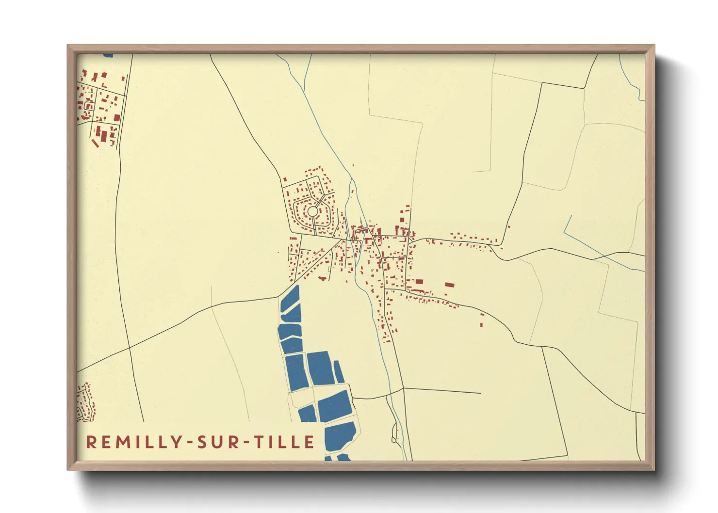 Une affiche de carte sur Remilly-sur-Tille