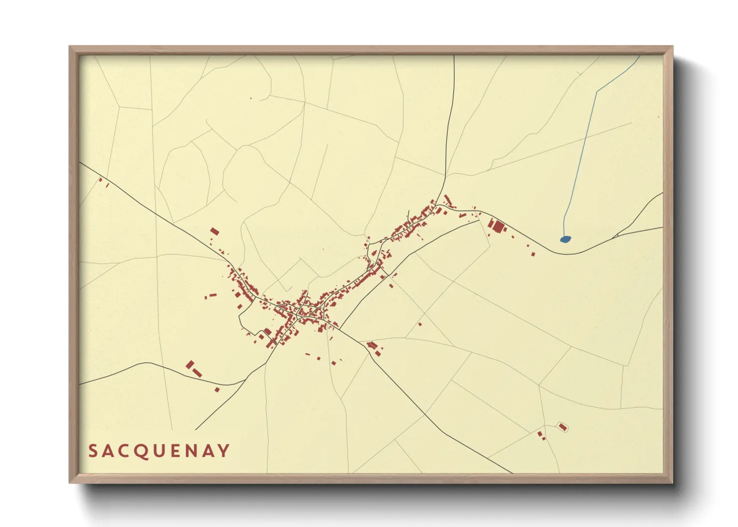 Une affiche de carte sur Sacquenay